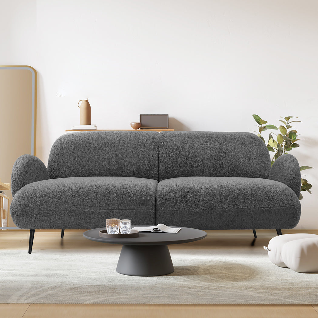 Levede Cloud Sofa 3 Seater Sherpa Fleece Beige-1954802386577002503