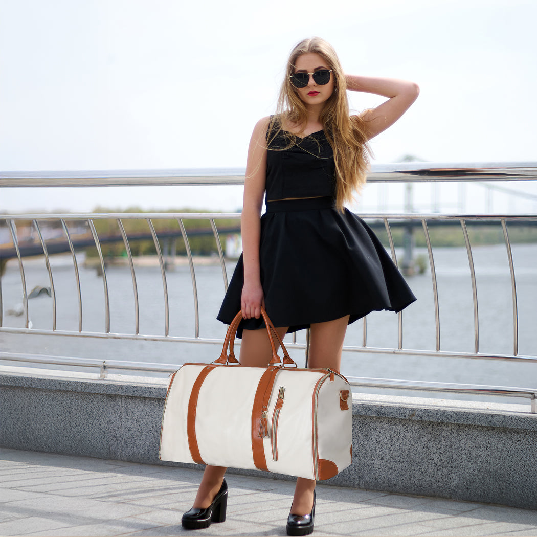 Slimbridge Garment Bags Hanging Suit Duffel Bag Beige-1954802452071059463