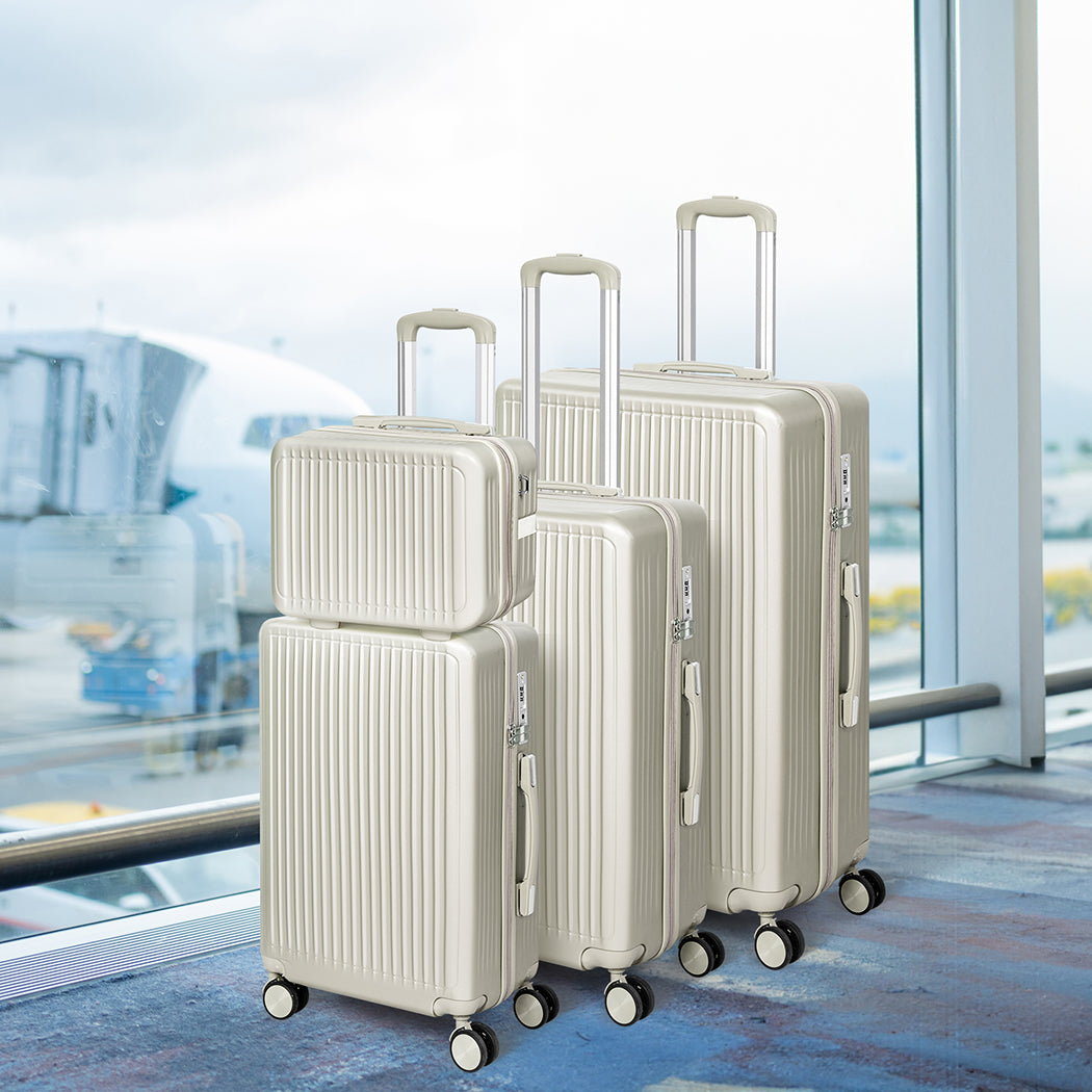 Slimbridge Luggage Suitcase Trolley White 4pc 14"+20"+24"+28"-1910112845832523783
