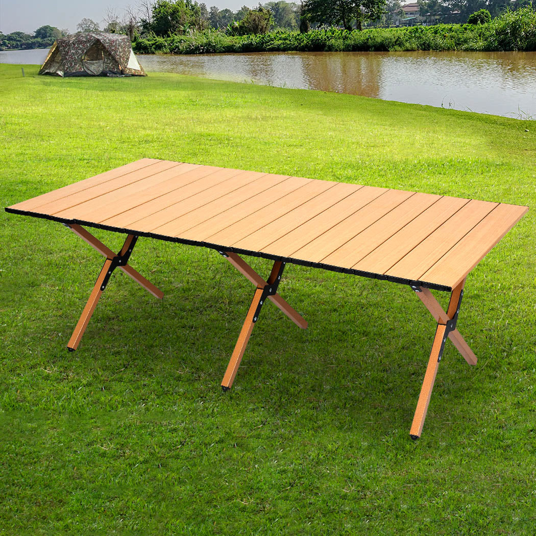 Levede Folding Camping Table Foldable Oak-1954802883899822087