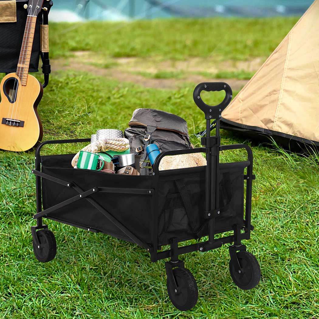 Lambu Garden Trolley Cart Foldable Picnic Black-1910112310475755527