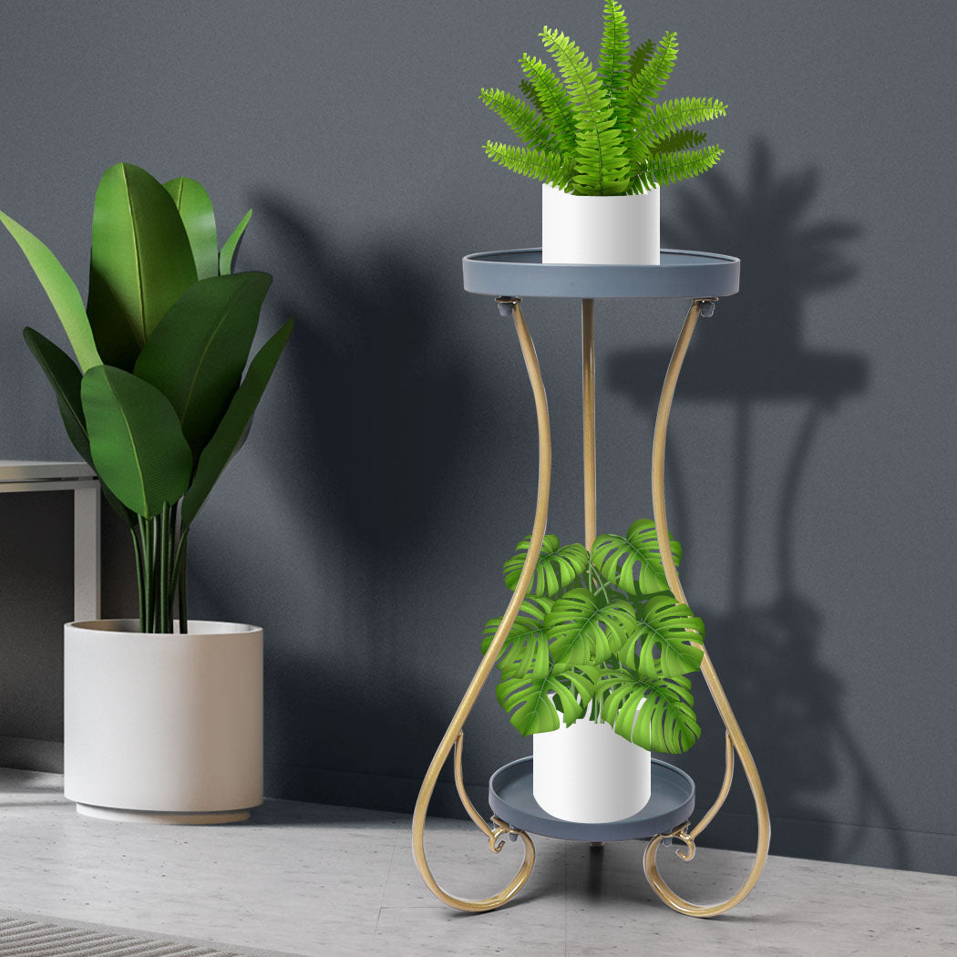 Levede Plant Stand 2 Tiers Outdoor Indoor Medium-1910112299369238535