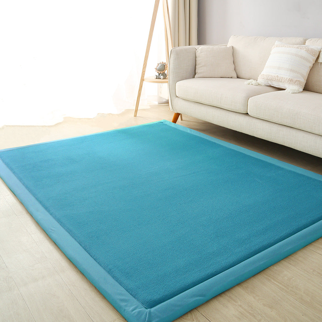 Marlow Coral Velvet Area Rugs Large Mat 150x200cm Blue-1954802461801844743