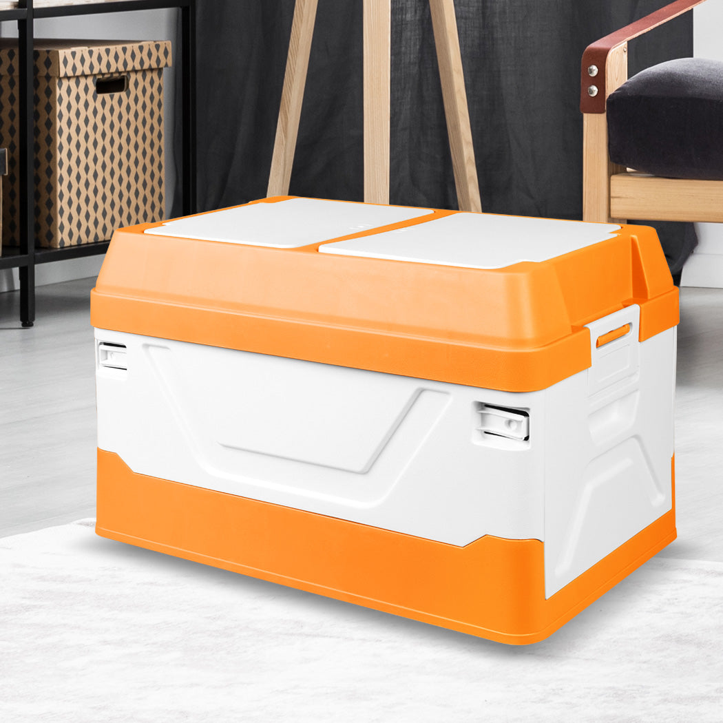 Car Boot Organiser 2 Layer Foldable Orange-1954802962035511303