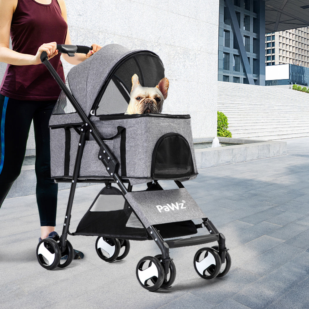 PaWz Large Pet Stroller Dog Cat Travel Grey-1954802606580830215