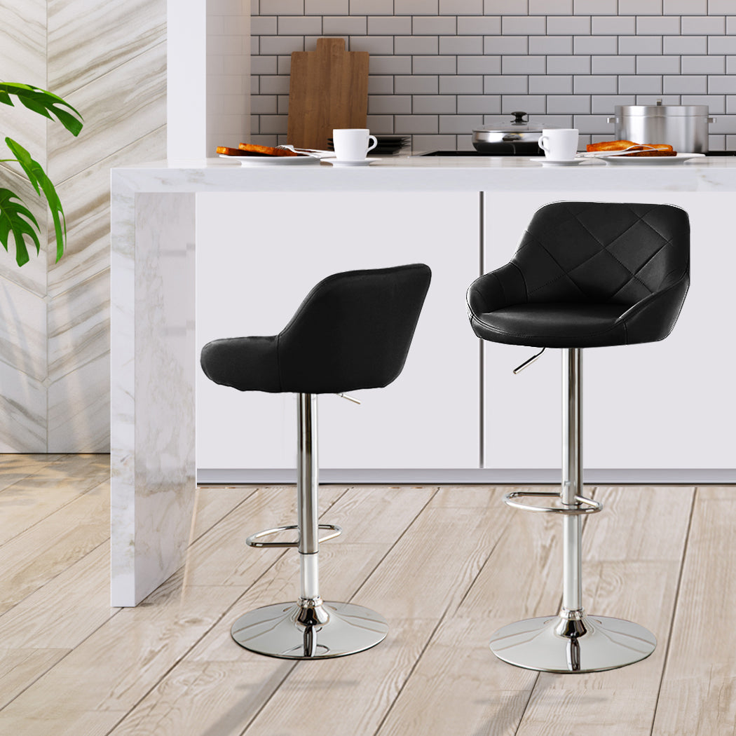 Levede 2x Bar Stools Kitchen Barstools Black-1919892919079276551