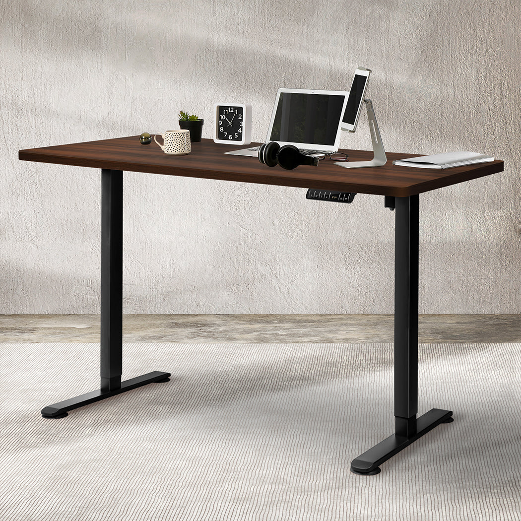Levede Motorised Standing Desk Adjustable 140cm Walnut 1000x 1MM-1954803021129060359