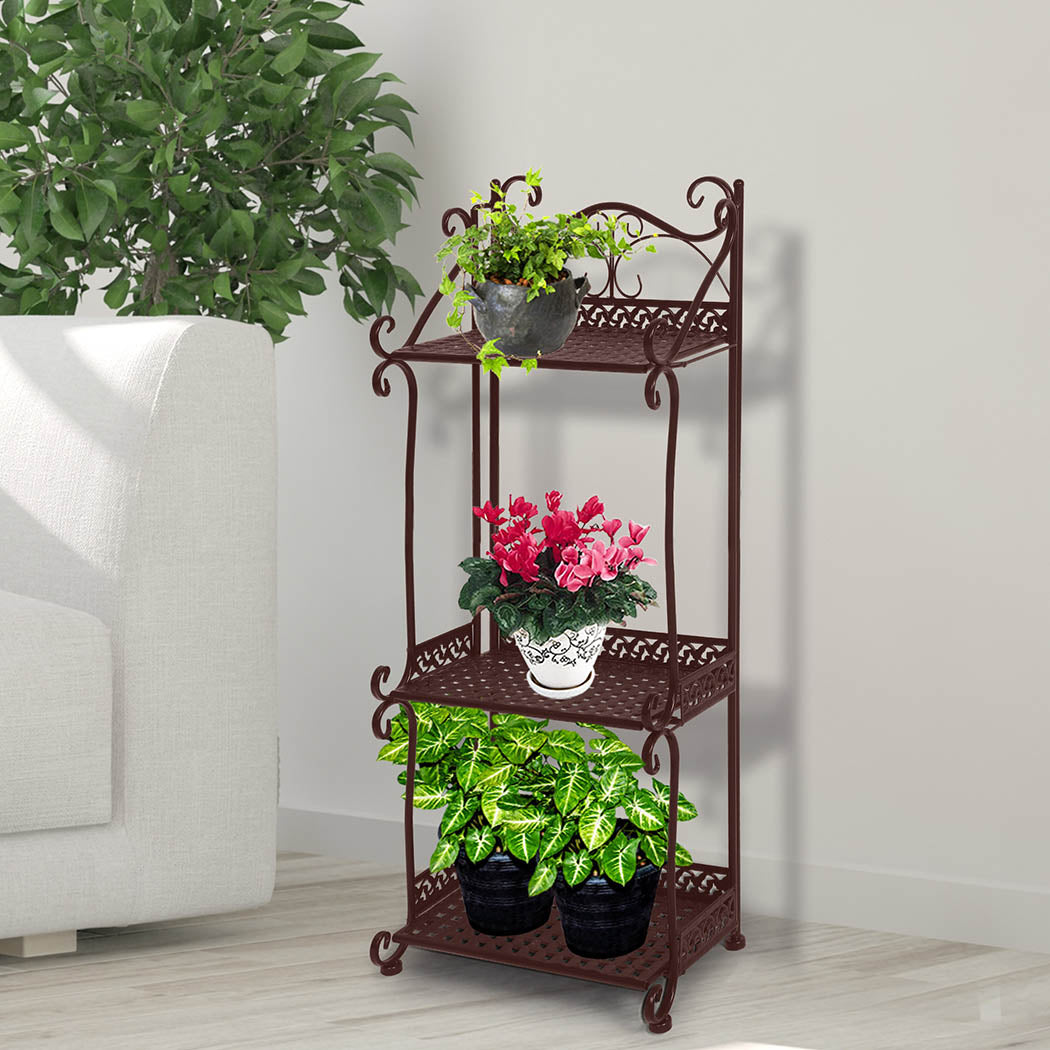 Levede Plant Stand 3 Tiers Outdoor Indoor Bronze-1910112300719804423