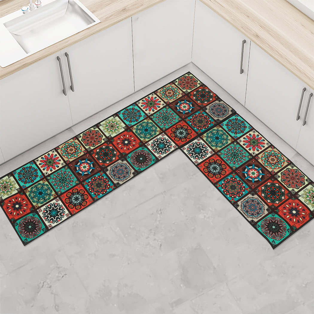 Marlow 2x Kitchen Mat Floor Rugs Area 45x180cm-1910113065043628039