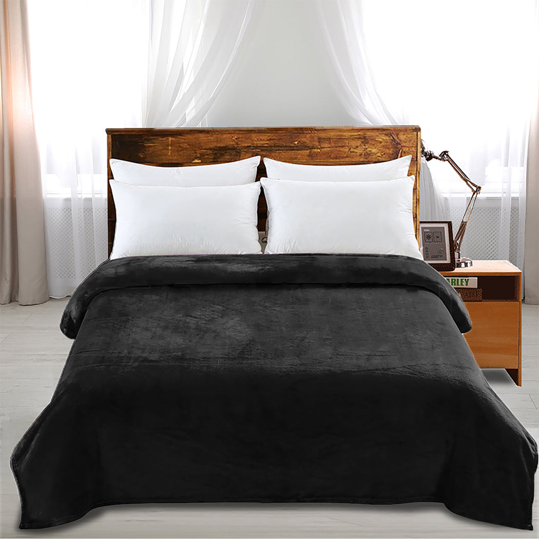 DreamZ 320GSM 220x240cm Ultra Soft Mink Black Queen-1954802936949379079