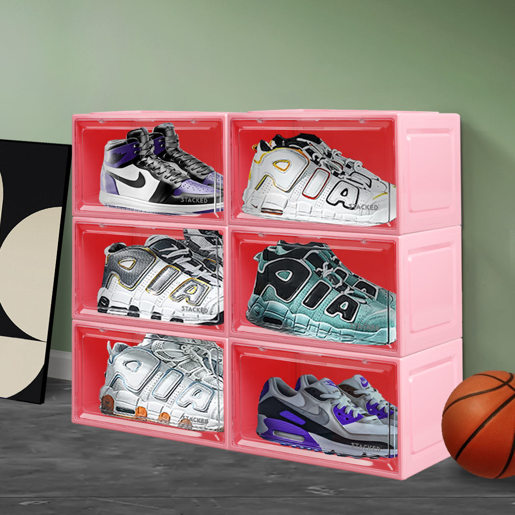 Stacked Sneaker Display Case 6x Shoe Pink-1954802602449440775