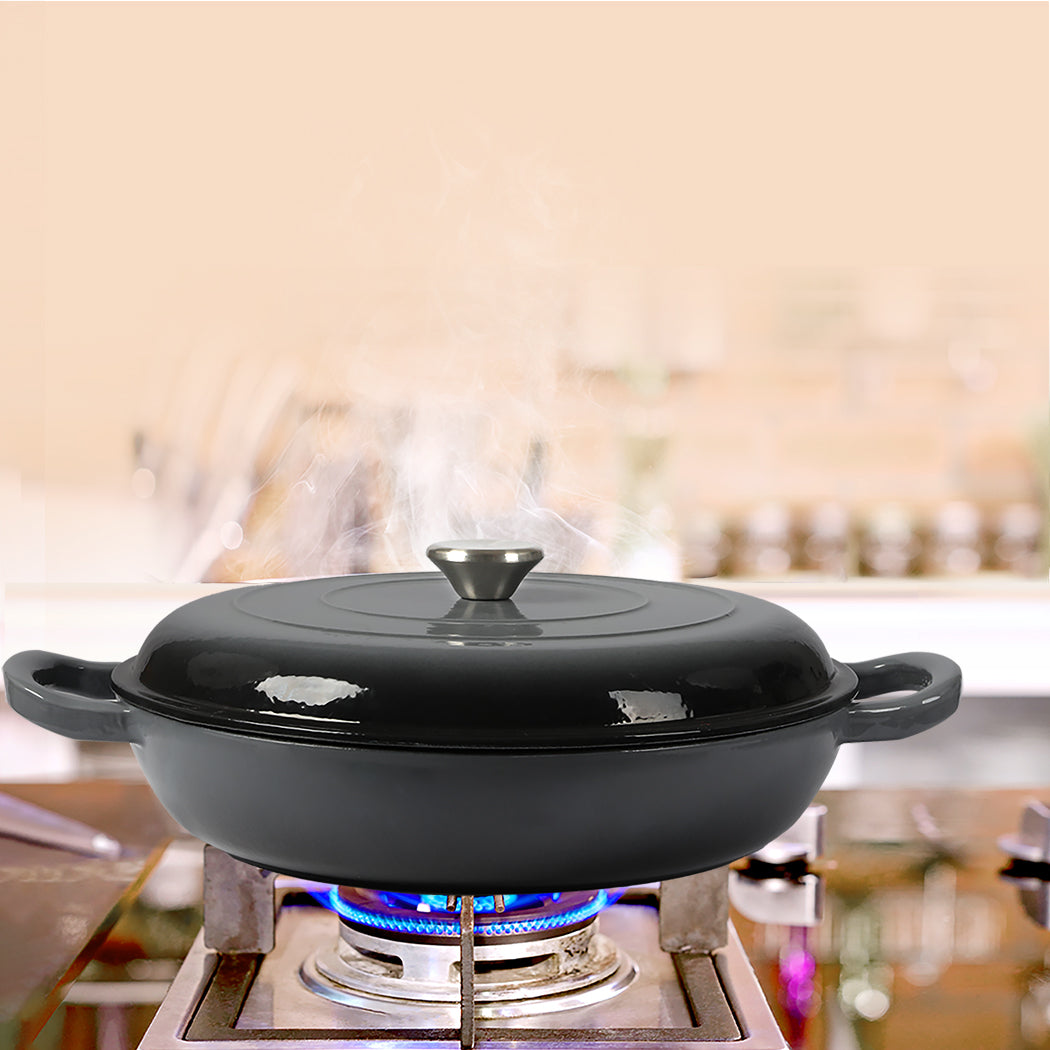 3.5L Enamel Dutch Oven Pan in Black Colour-1910113168806514695