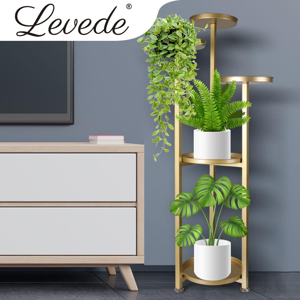 Levede Plant Stand Outdoor Indoor Flower Gold Large-1954802663170379783