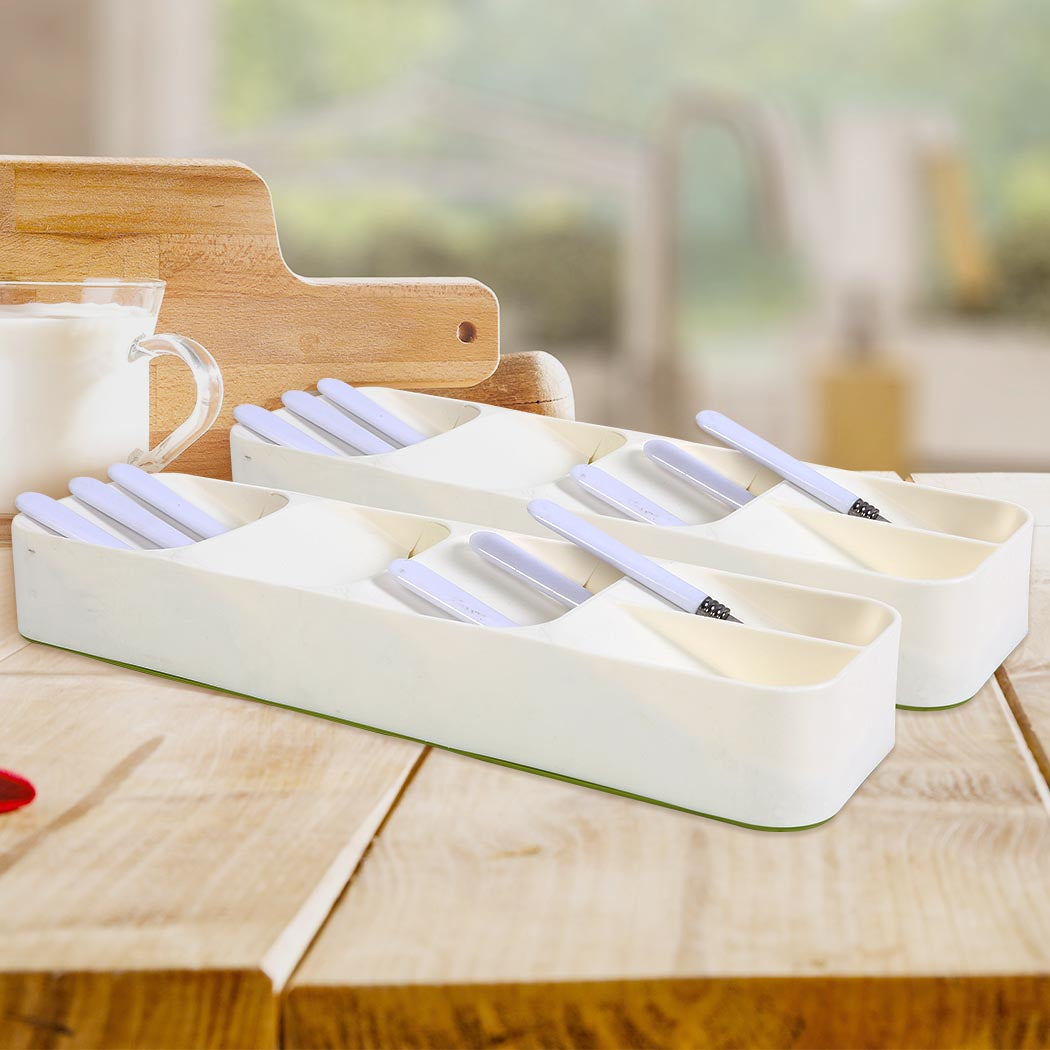 2x Cutlery Organiser Drying Tray Kitchen-1954802799418150918
