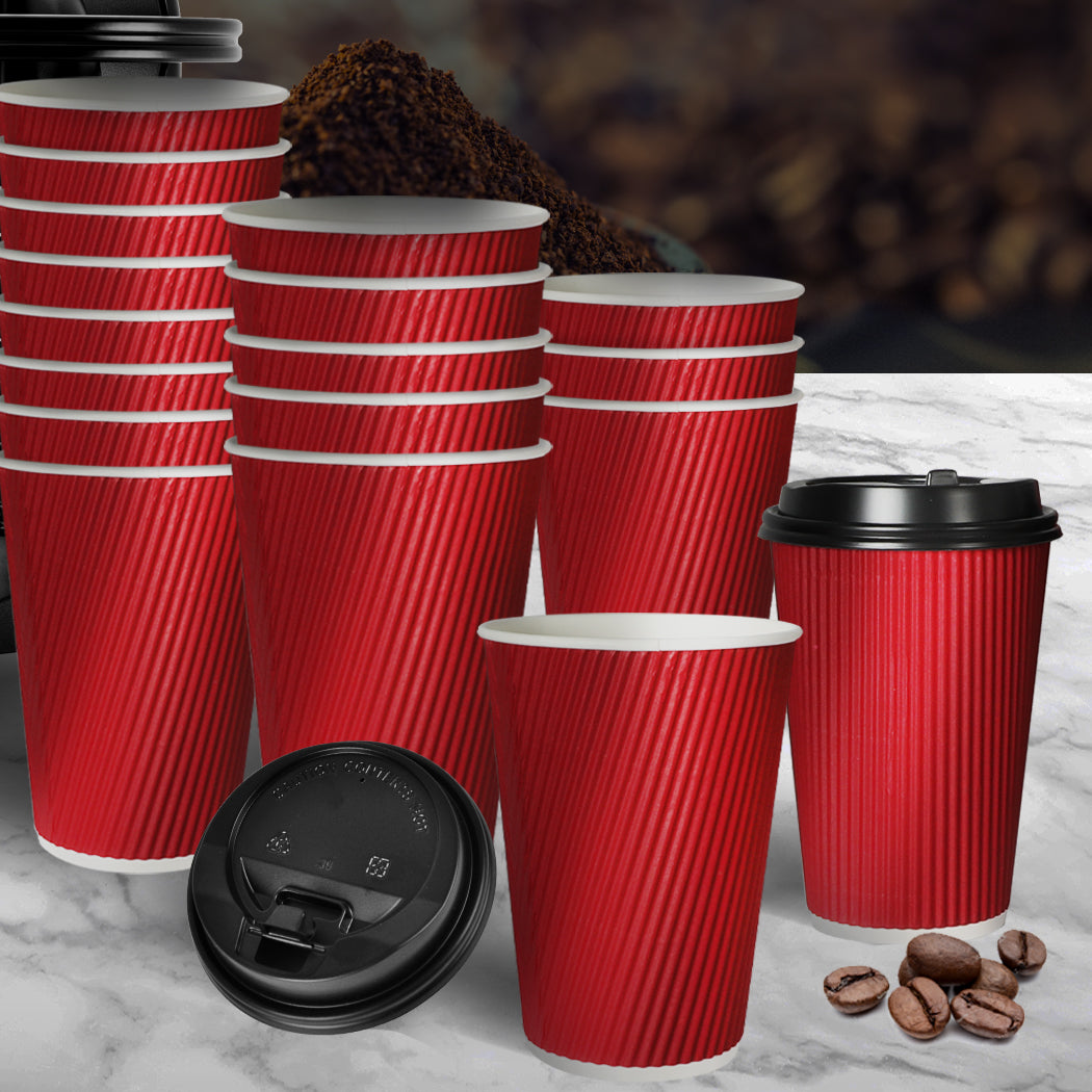 1000 Pcs 8oz Disposable Takeaway Coffee Red-1910113172346507271