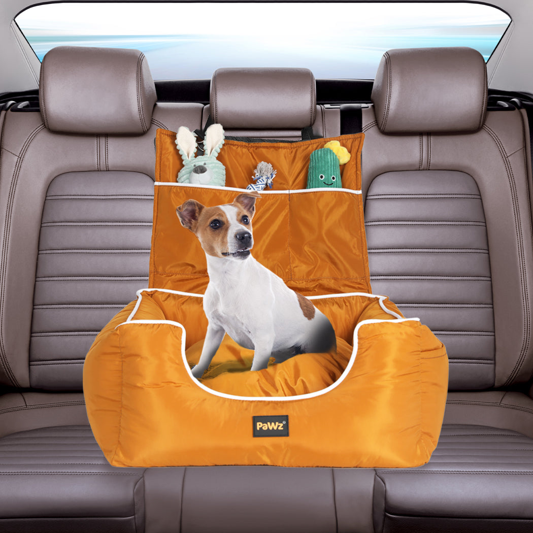PaWz Pet Car Seat Travel Safety Carrier Orange-1954802564130279430