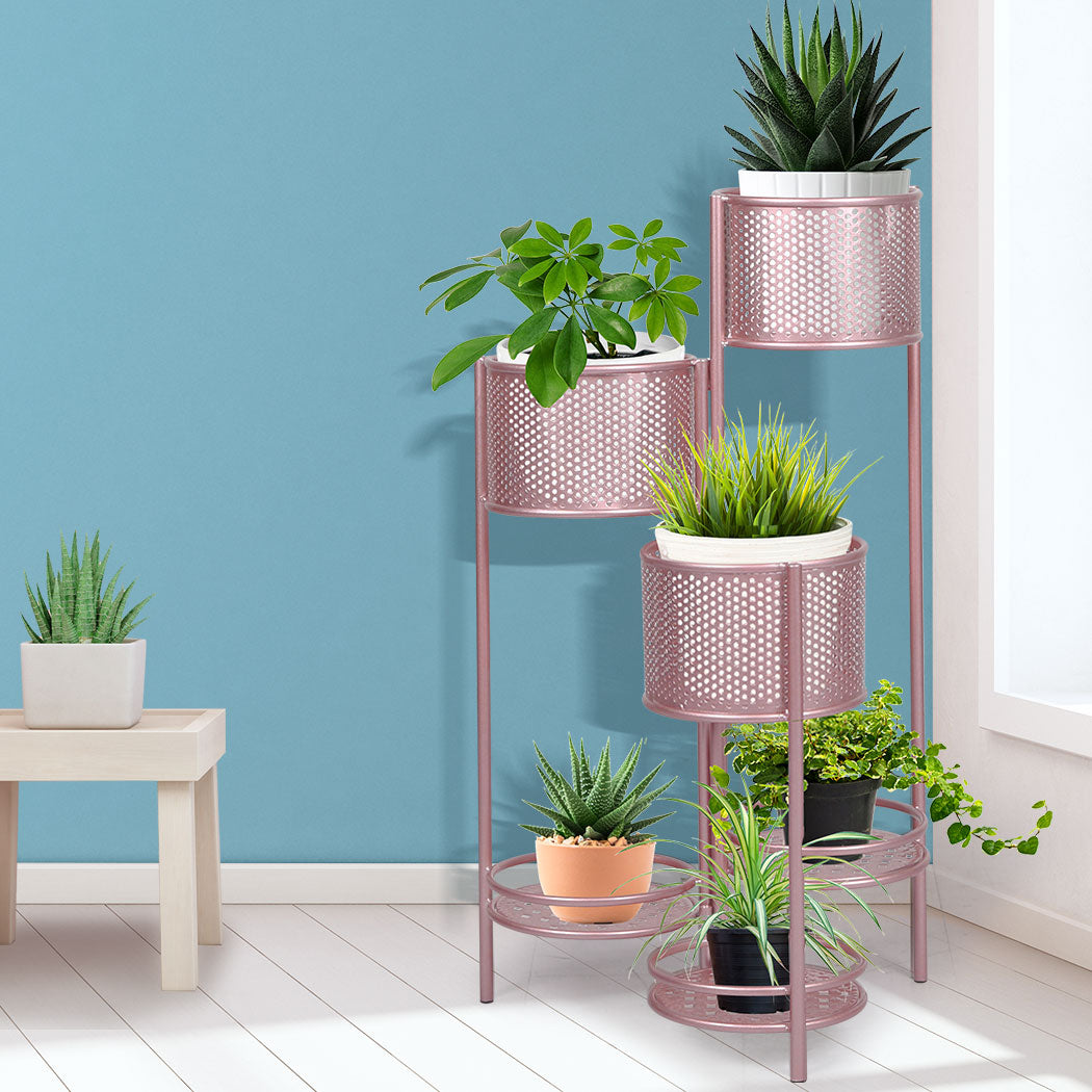 Levede 6 Tier Plant Stand Swivel Outdoor Rose Gold-1910112296231899143