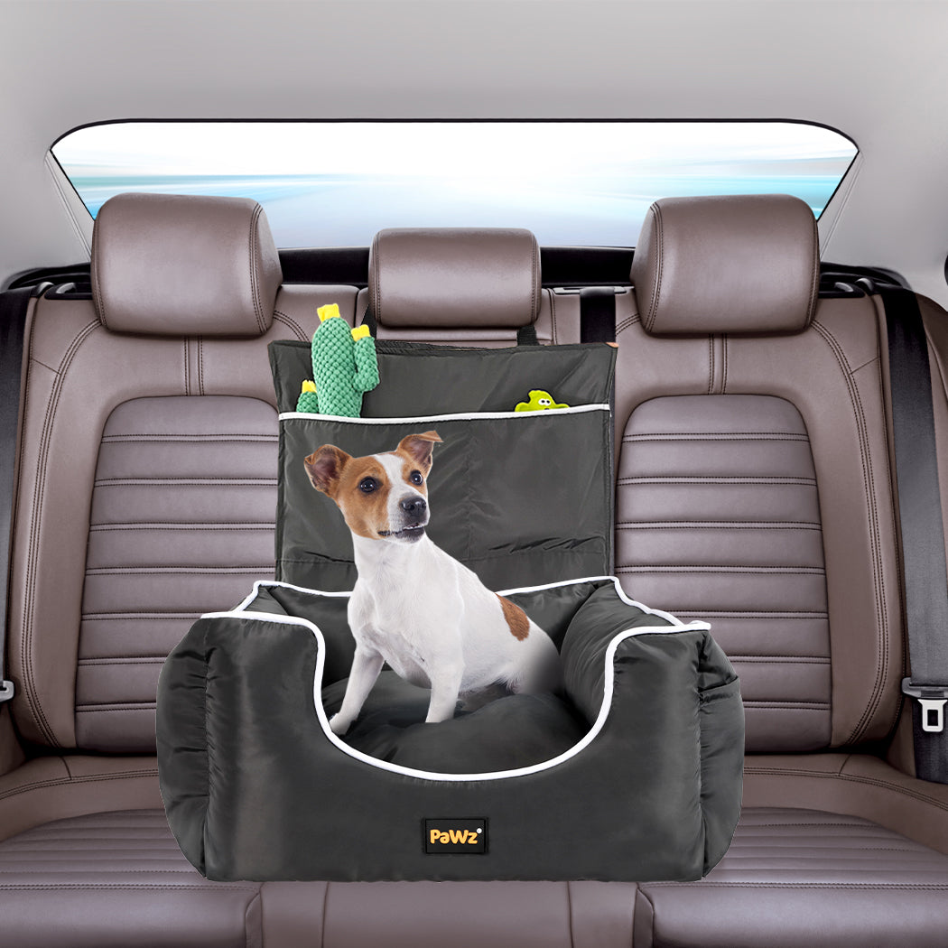 PaWz Dog Car Booster Seat Belt Pet Backrest Grey-1954802563937341447