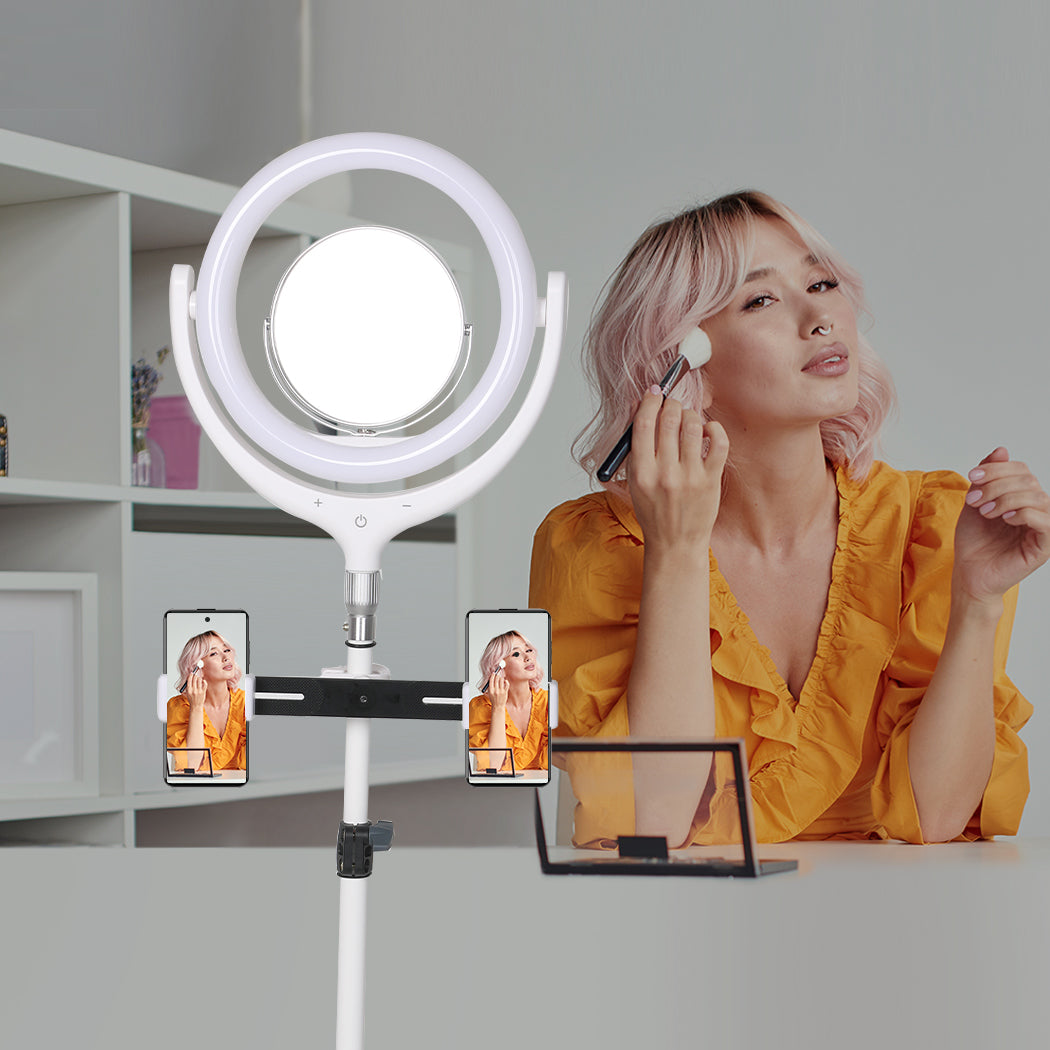 LED Ring Light with Tripod Stand Phone White-1919892833716801542