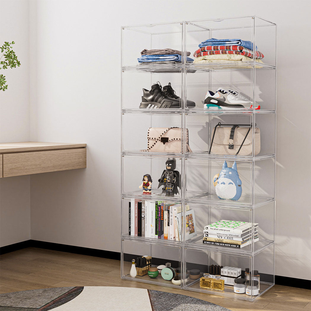 Stacked 2Pc Shoe Box Storage Display Stackable-1954802434429816839