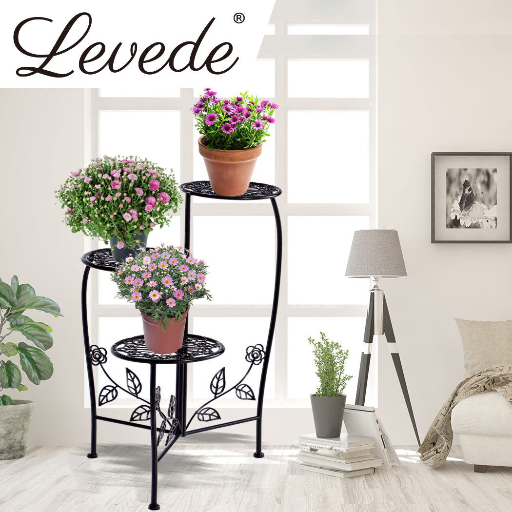 2X Wrought Iron Outdoor Indoor Flower Black 2 Pack-1954802661572349959