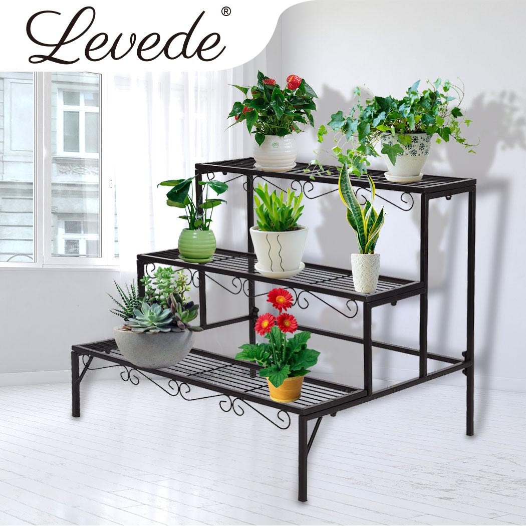 Levede Plant Stand 3 Tier Rectangle-1954802658384678919