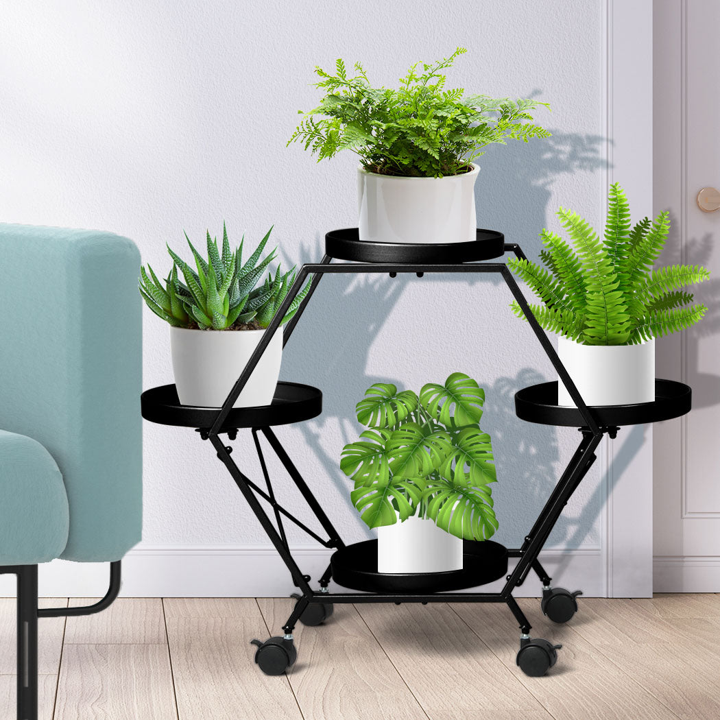Levede Plant Stand Garden Outdoor Indoor Black-1910112304096219143