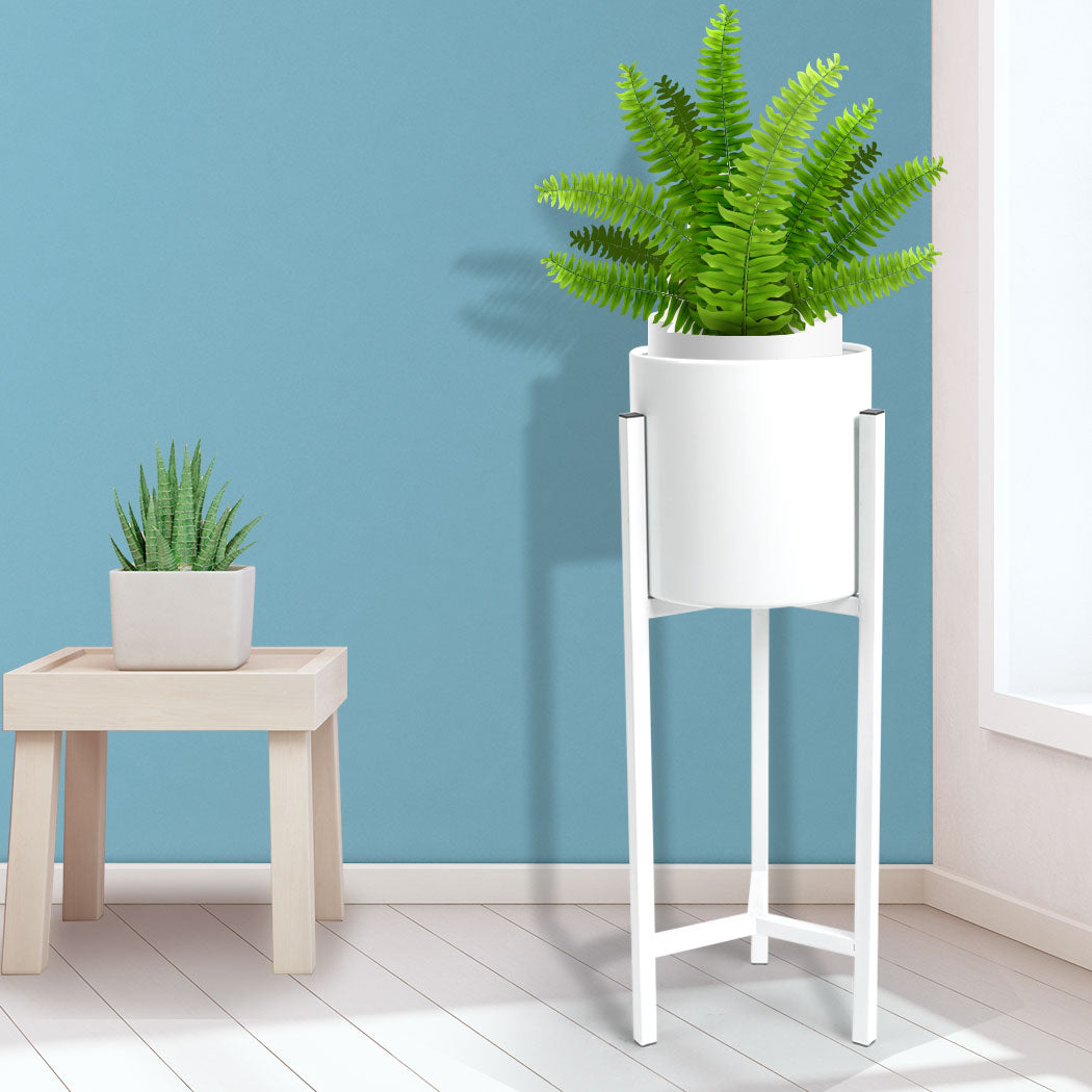 Levede Plant Stand Garden Planter Metal White Small-1910112816887631879