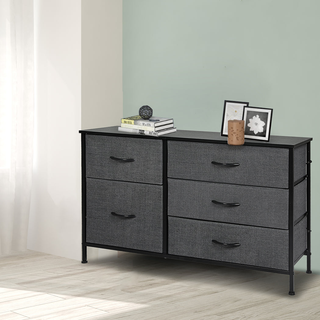 Levede Storage Cabinet Tower Chest Dark Grey-1954802991836041222