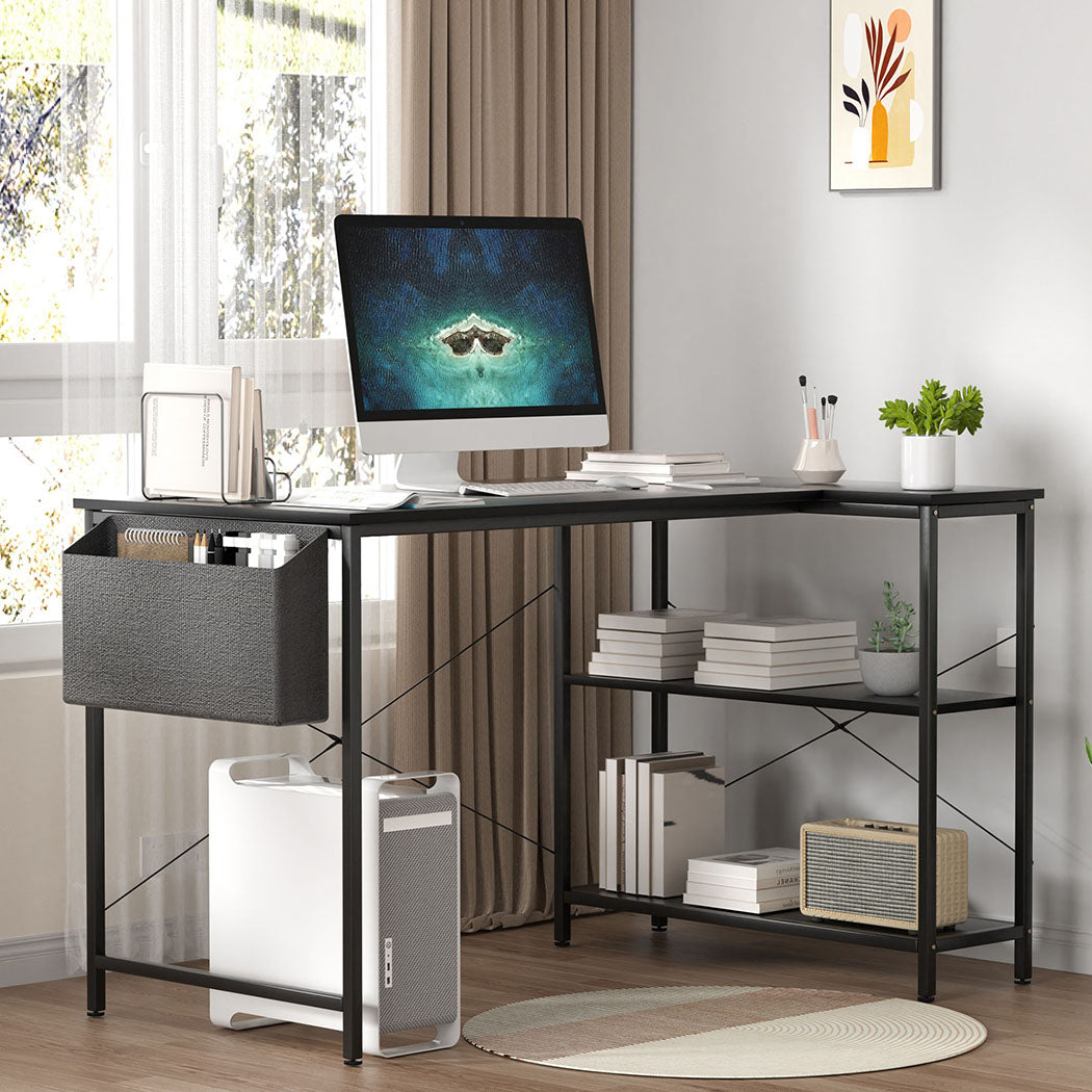 Levede L Shaped Computer Desk Corner Desk Black-1954802381711609863