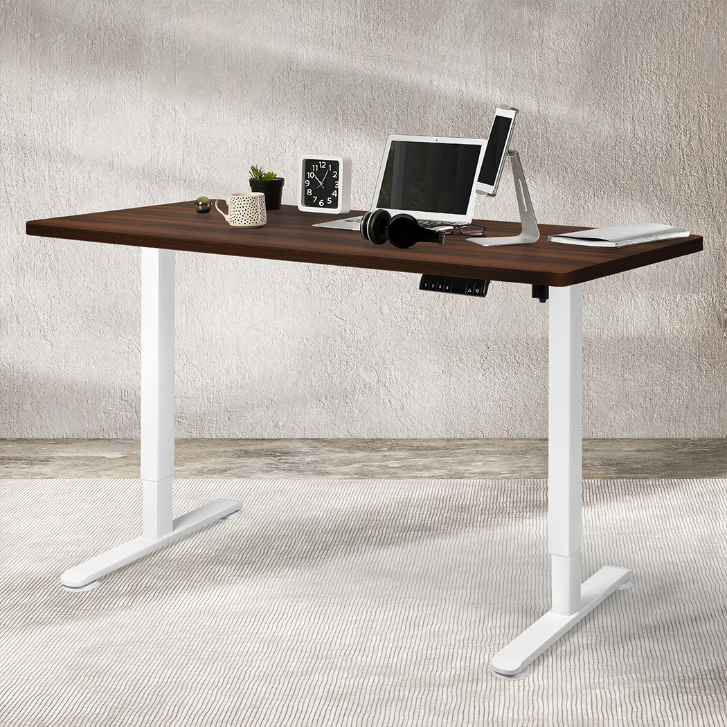 Levede Motorised Standing Desk Adjustable 140cm Walnut 1000x 1MM-1954803021993086983