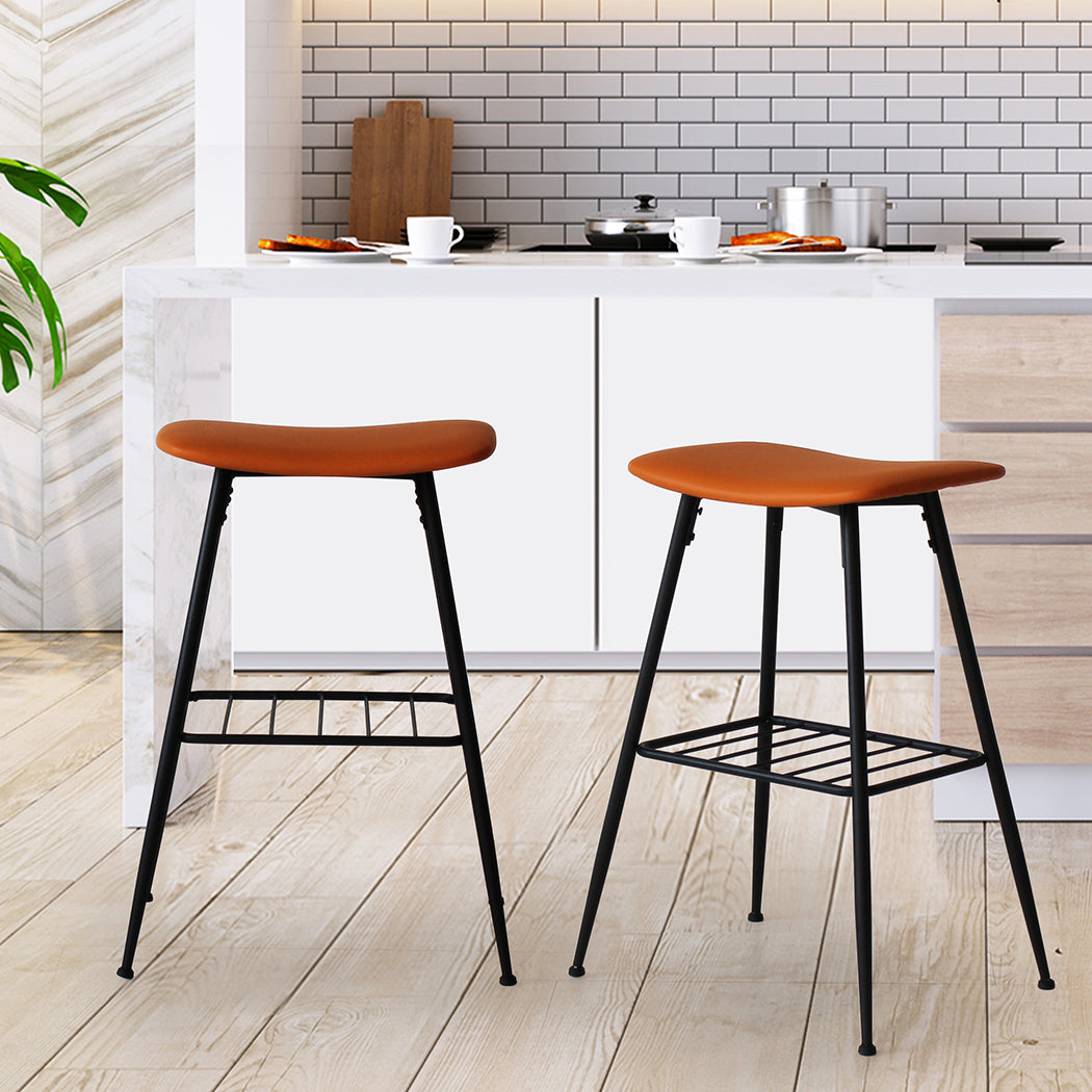 Levede 2x Bar Stools Kitchen Bar Pub Tan-1910113243121192967
