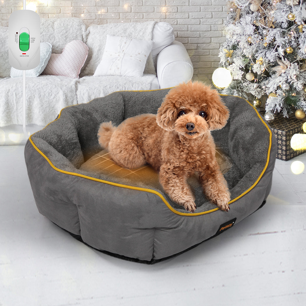 PaWz Electric Pet Heater Bed Heated M Grey Medium-1910112463077117959