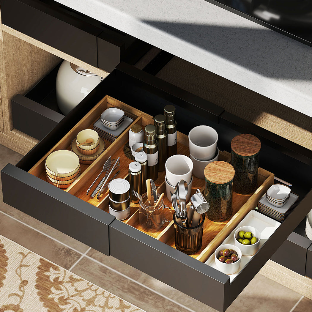 Toque Bamboo Expandable Kitchen Drawer Organizer Storage-1973193600950996999
