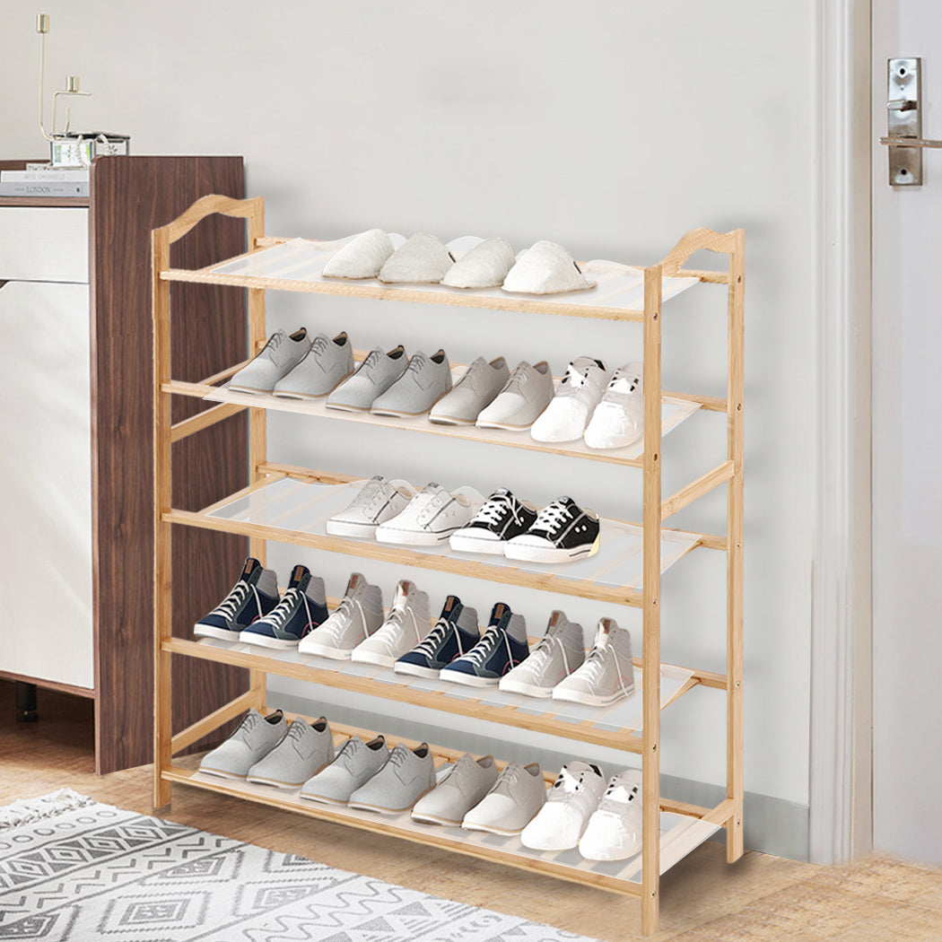 Levede Shoe Rack Bamboo Storage Wooden-1954802689313476615