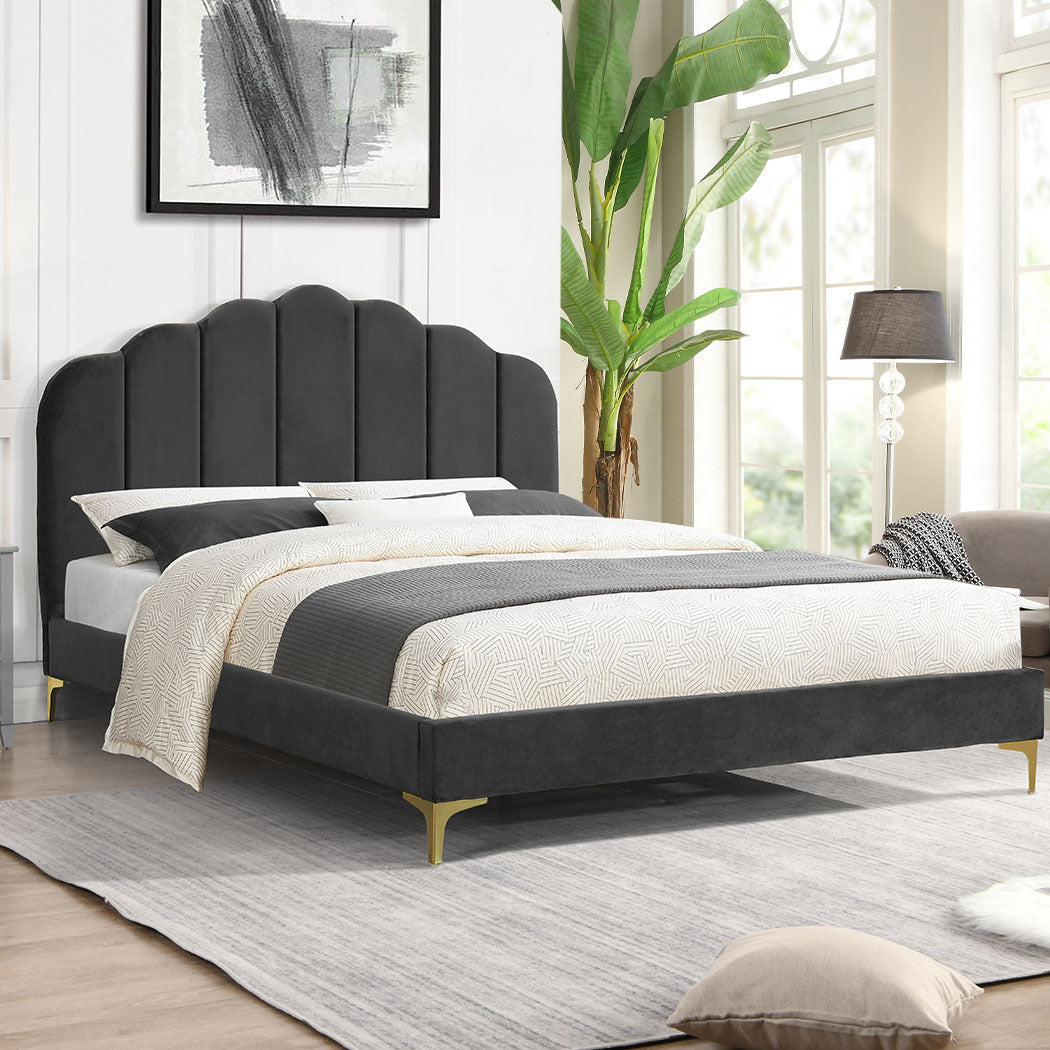 Levede Bed Frame Queen Size Mattress Grey-1910113209629675527