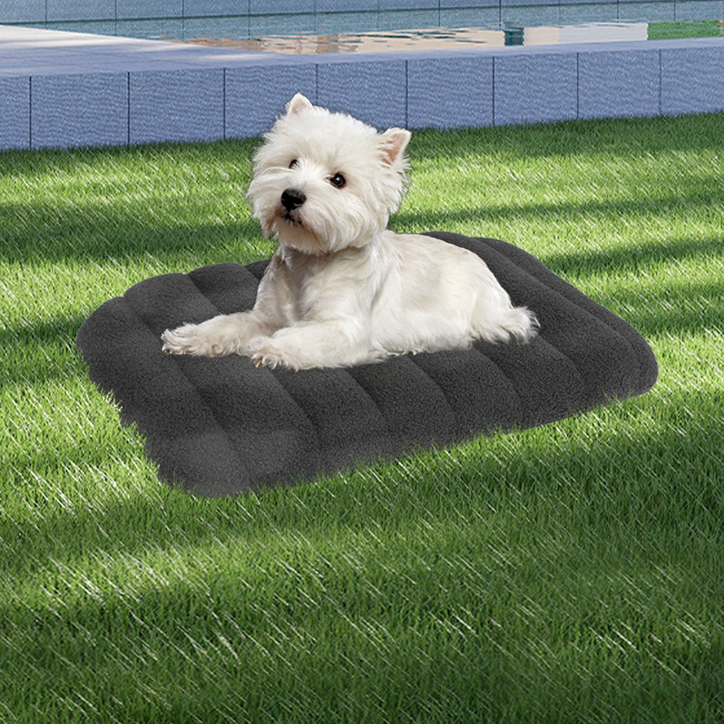 Pawz S Size Orthopedic Dog Bed with Sherpa Plush Removable Cover in Grey-1954802482437820423