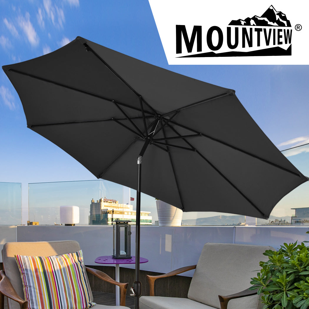 Mountview Outdoor Patio Aluminum Tiltable Charcoal-1919892853283229703