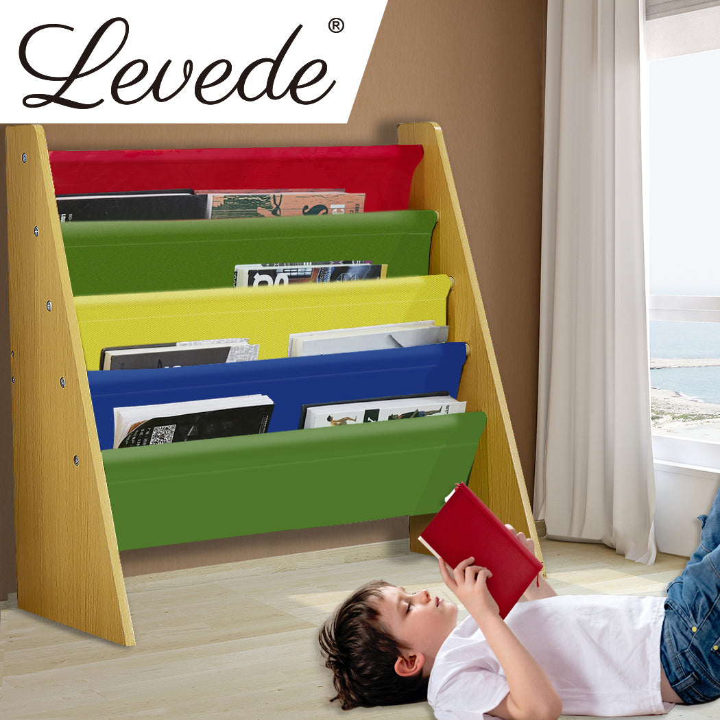 Levede Wooden Kids Children Bookcase-1917016714537734151