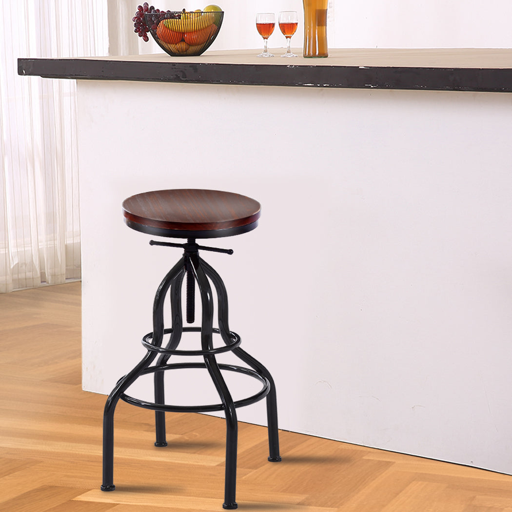 Levede Bar Stool Kitche0n Wooden Leather-1910113237425328135