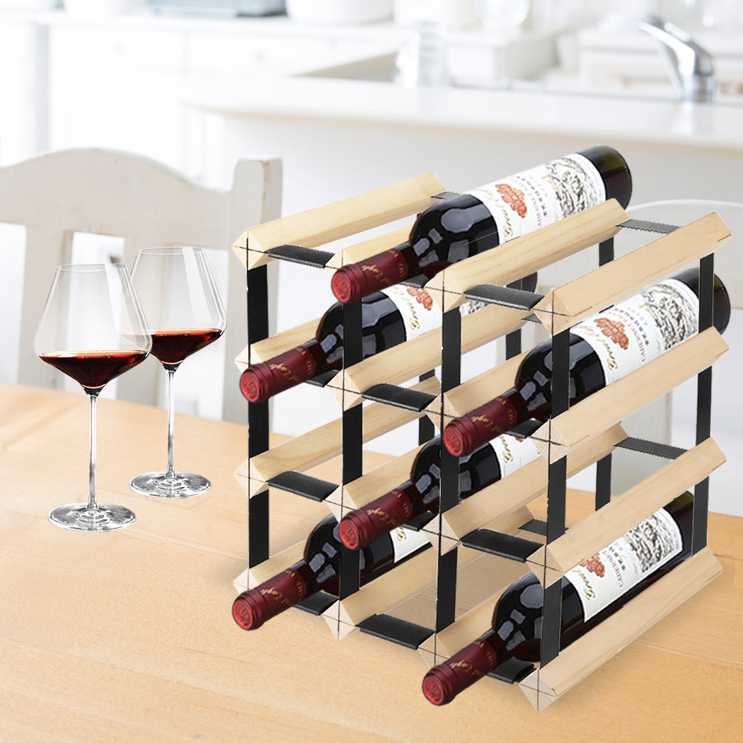 Levede Timber Wine Storage Rack Wooden 12 Bottle-1910112324249849863