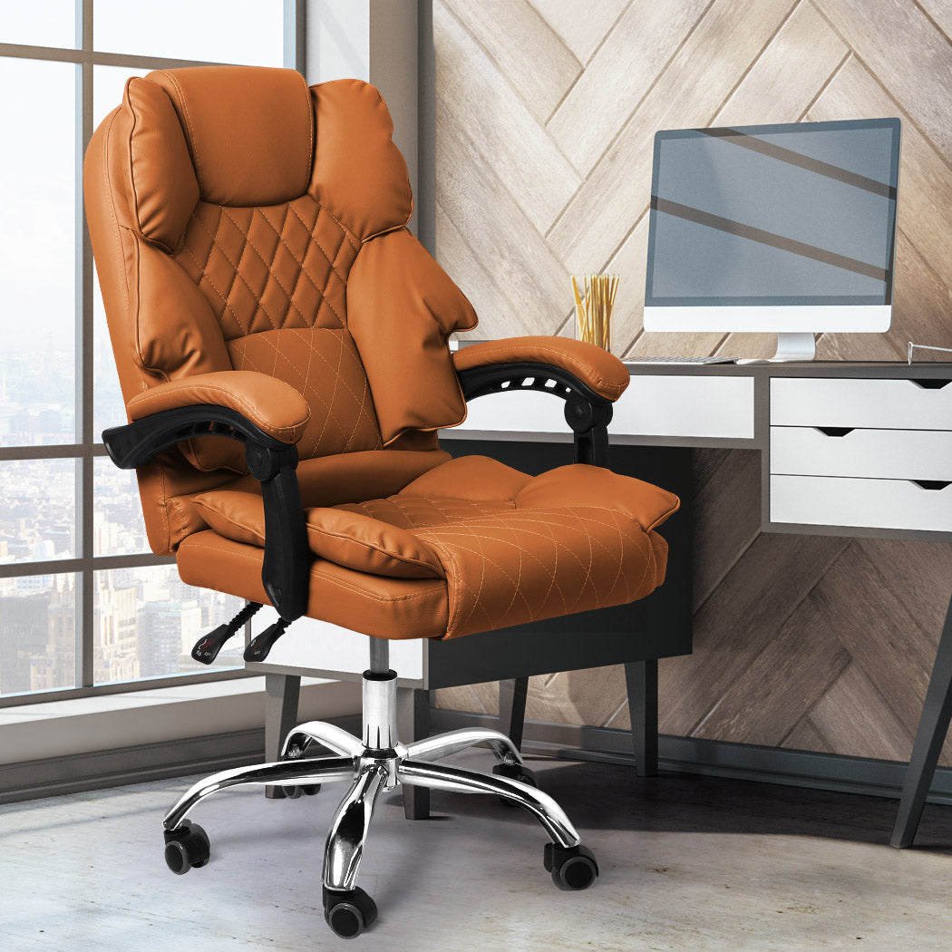 Levede Gaming Chair Office Computer Brown No Footrest-1954802891122413575