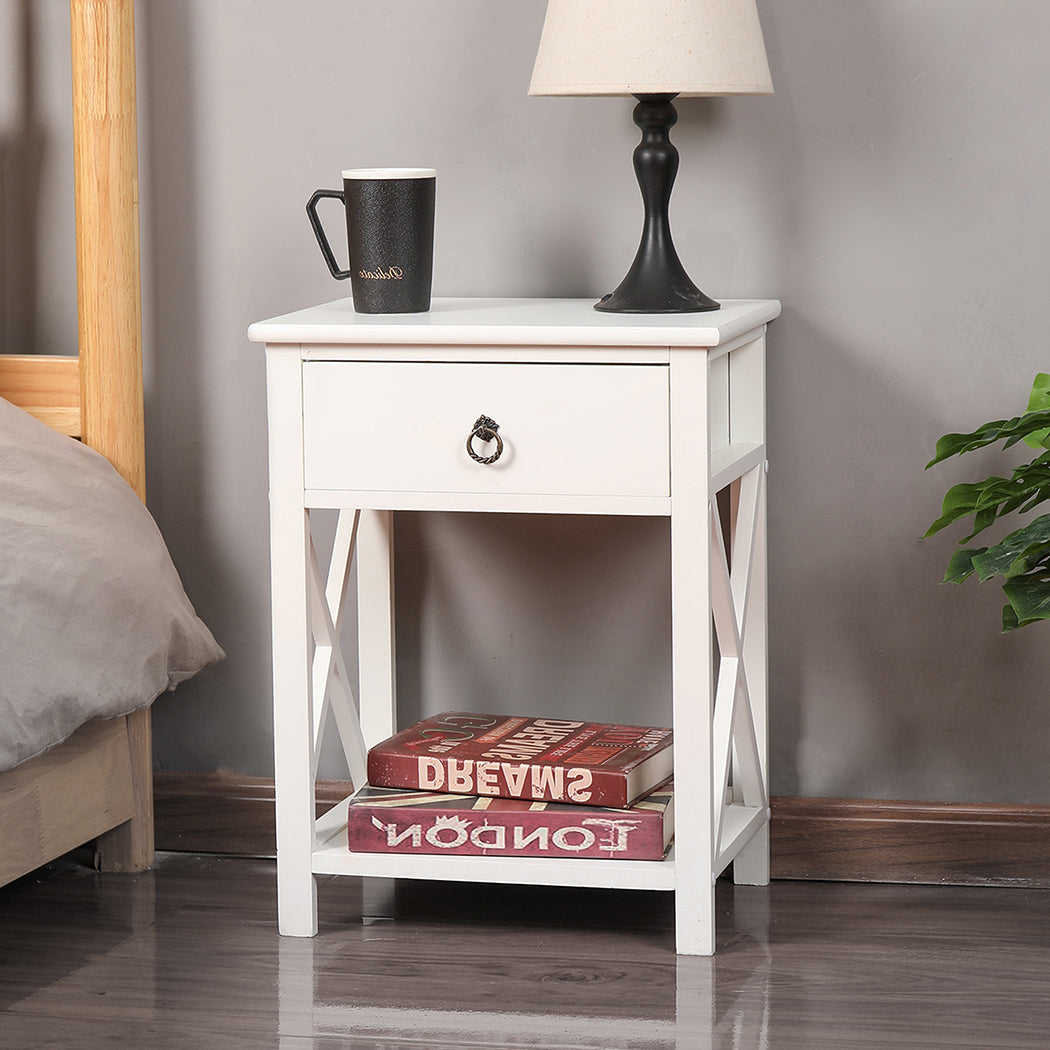 Levede 1x Bedside Tables Drawers Side-1954802691104444423