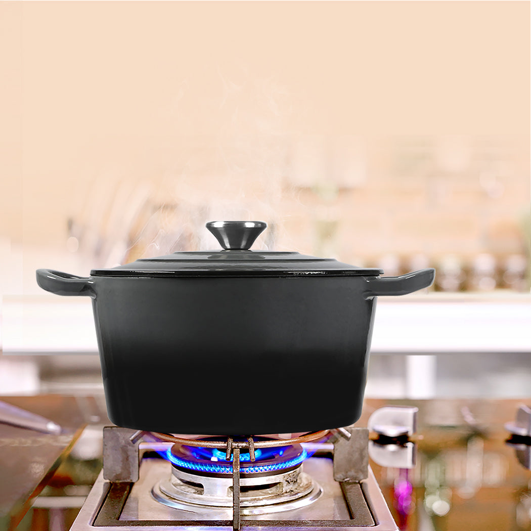 TOQUE 4L Enamel Dutch Oven Pot in Black Colour-1954802795576168455