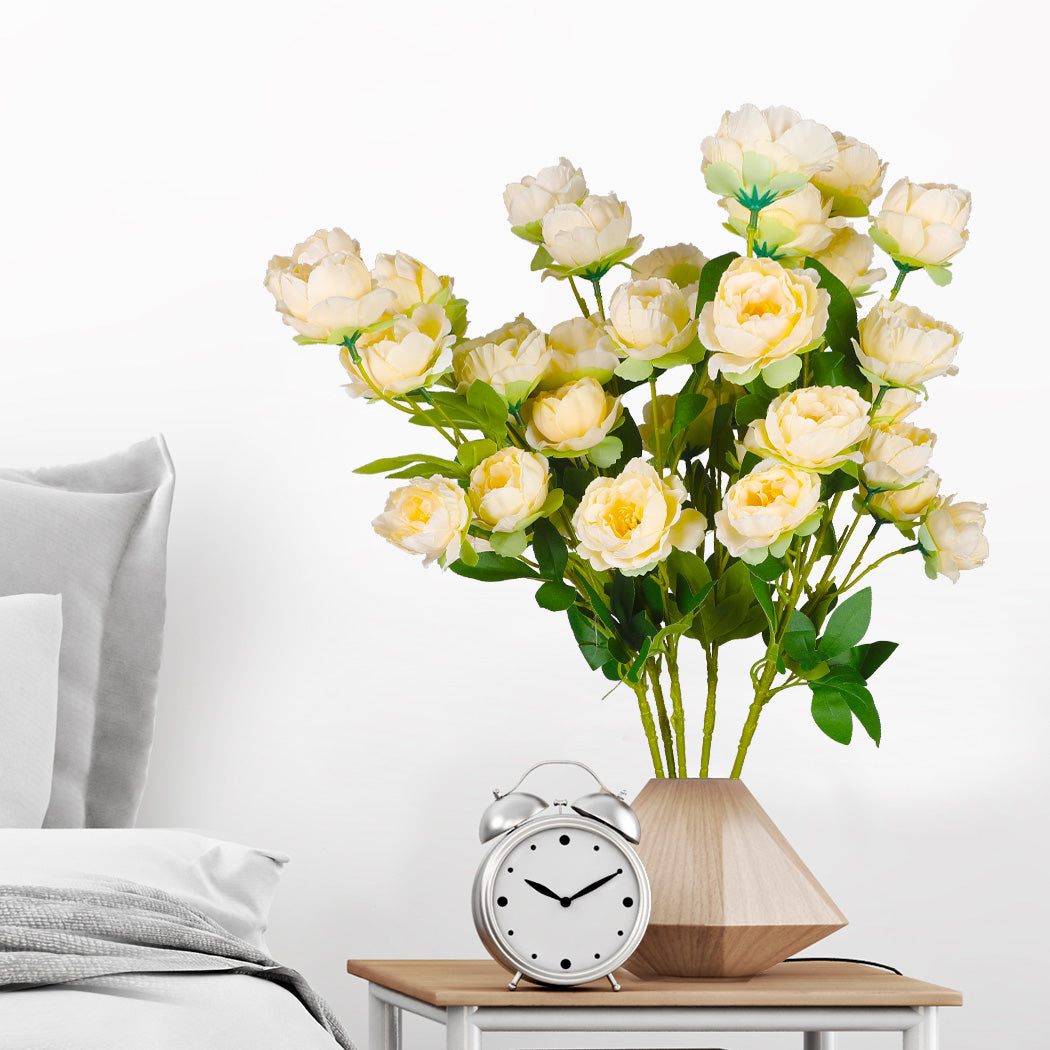 Lambu Artificial Flowers Silk Roses Yellow-1954802596778741767