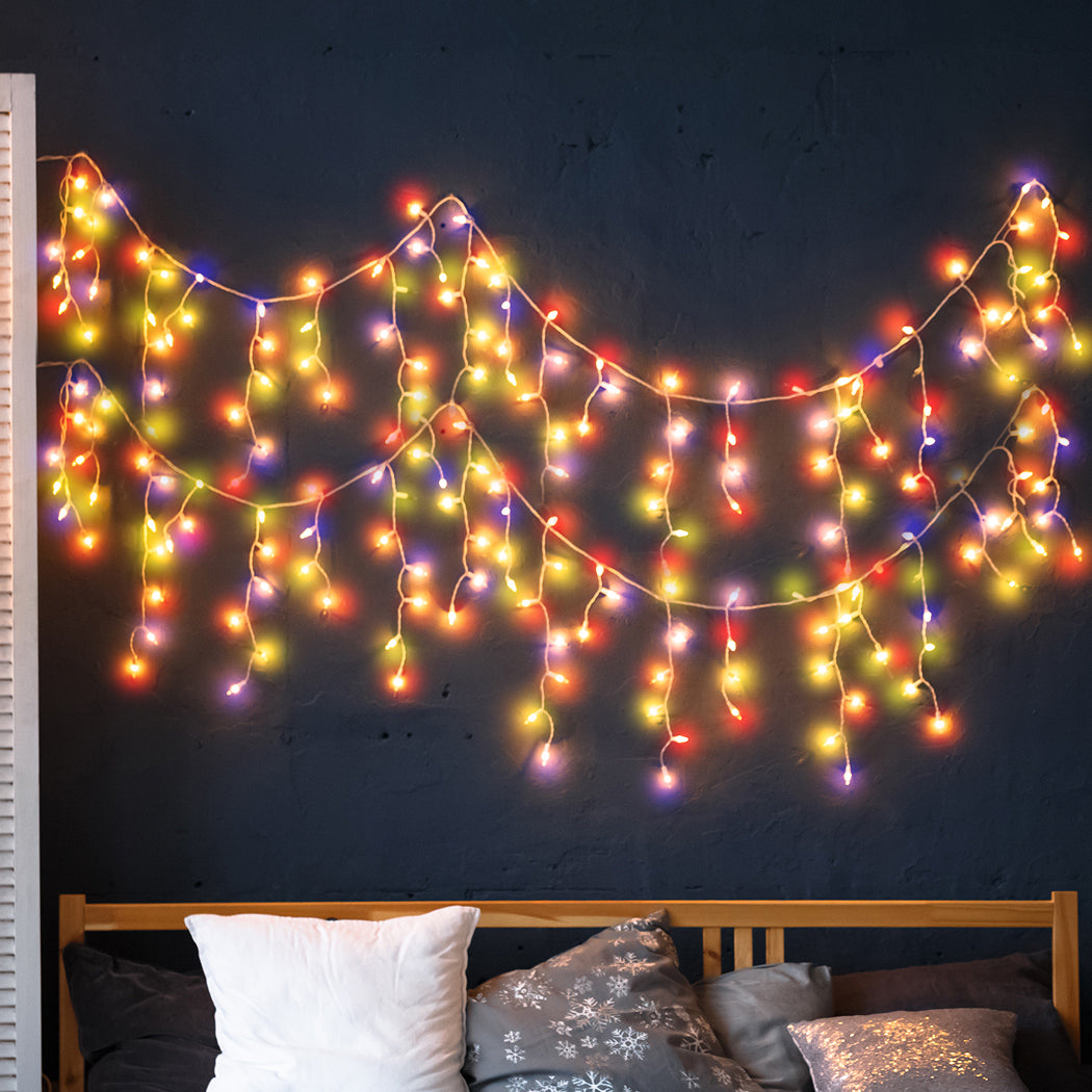 300 LED Curtain Fairy String Lights Multi Colour-1910113304735518727