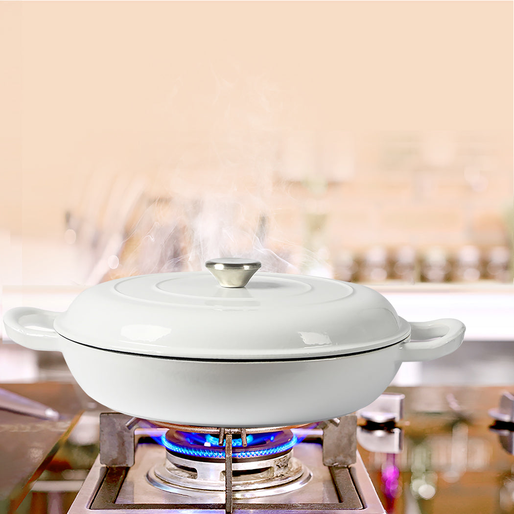 TOQUE 3.5L Enamel Dutch Oven Pan in White Colour-1910112821203570695