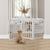 Wooden Pet Gate Dog Fence Retractable White 2000x 3MM-1910112968033570823