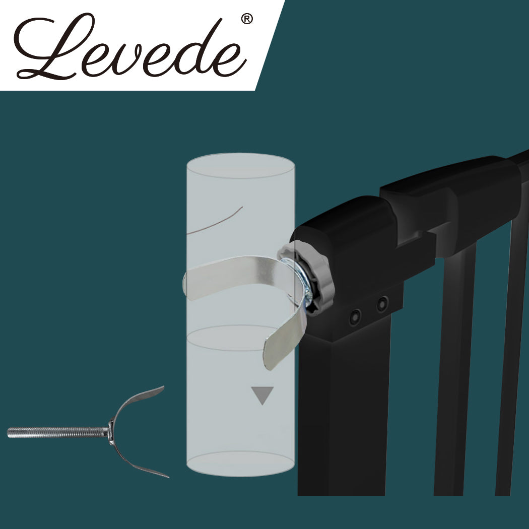 Levede Baby Safety Gate U Style Adaptor Black-1954802906997854215