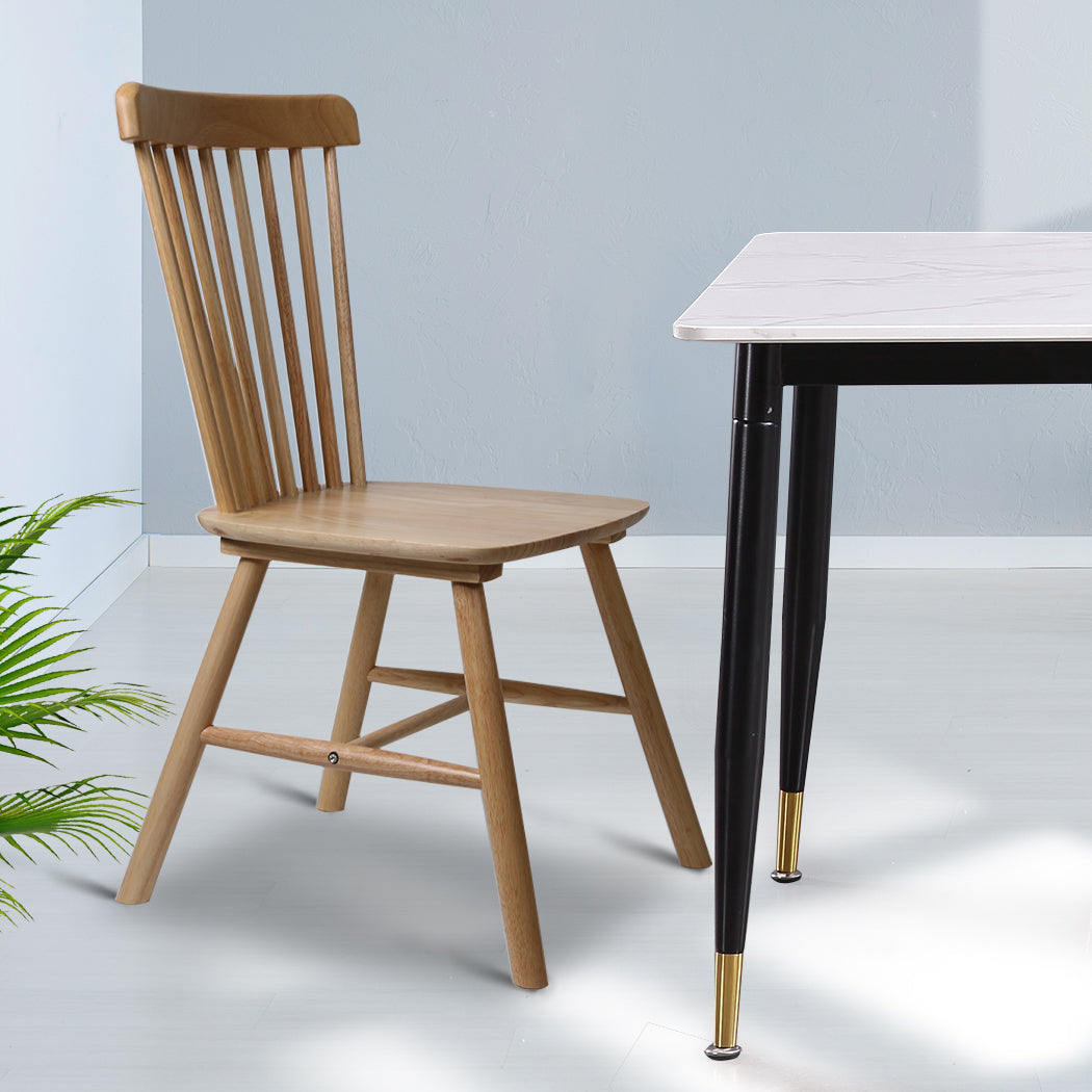 Levede 2x Dining Chairs Kitchen Windor Oak-1954802978275856391
